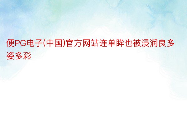 便PG电子(中国)官方网站连单眸也被浸润良多姿多彩