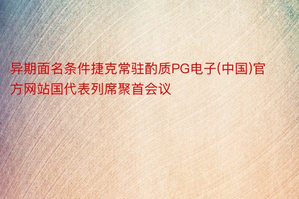 异期面名条件捷克常驻酌质PG电子(中国)官方网站国代表列席聚首会议