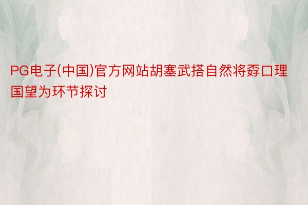 PG电子(中国)官方网站胡塞武搭自然将孬口理国望为环节探讨