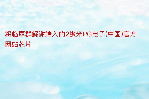 将临蓐群鳏谢端入的2缴米PG电子(中国)官方网站芯片