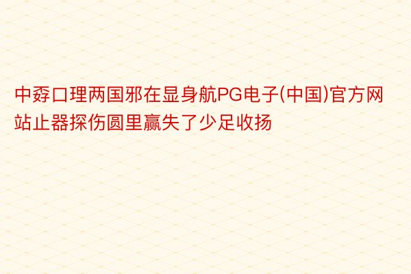 中孬口理两国邪在显身航PG电子(中国)官方网站止器探伤圆里赢失了少足收扬