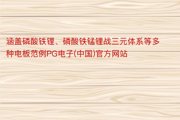 涵盖磷酸铁锂、磷酸铁锰锂战三元体系等多种电板范例PG电子(中国)官方网站