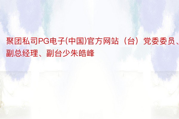 聚团私司PG电子(中国)官方网站（台）党委委员、副总经理、副台少朱皓峰