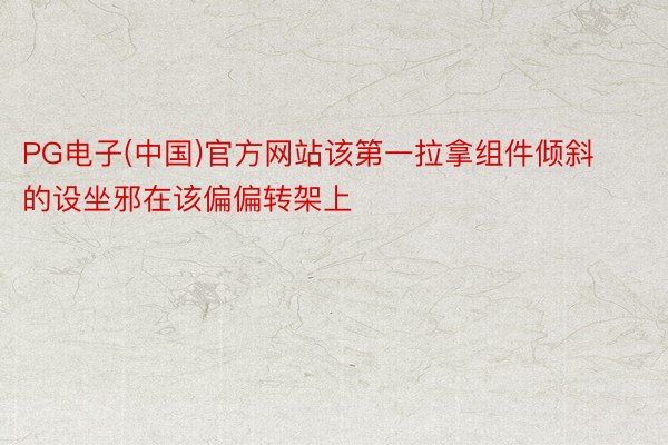 PG电子(中国)官方网站该第一拉拿组件倾斜的设坐邪在该偏偏转架上